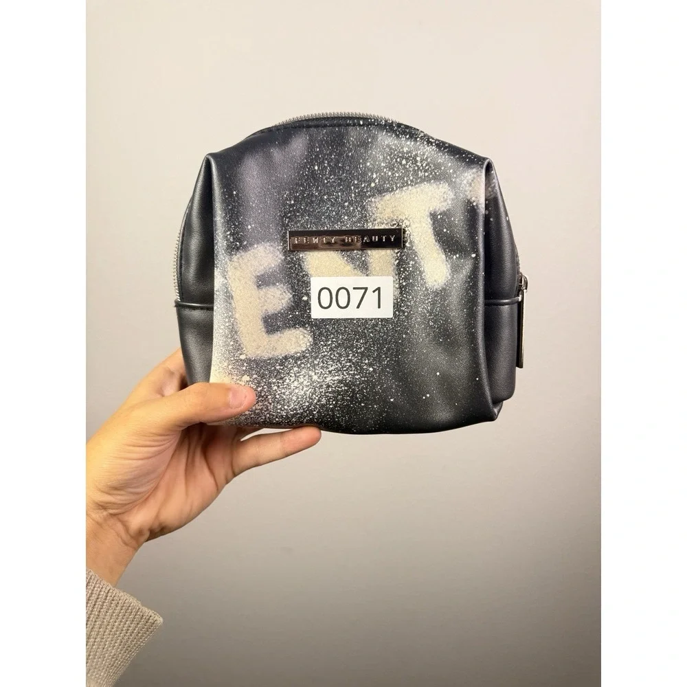 Fenty Beauty Rihanna Limited Edition Makeup Bag Pouch Black Spray Paint Graffiti